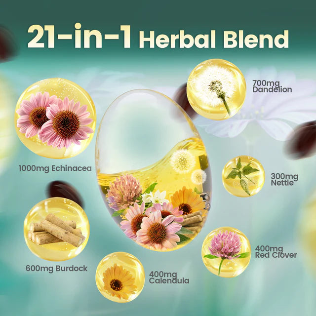 Lymphatic Wellness Support – 21-in-1 Advanced Botanical Formula | 240 Softgels